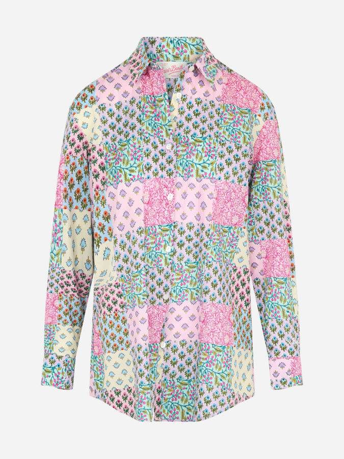 Mc2 Saint Barth Camicia da donna over Brigitte in cotone con stampa fiori Presa