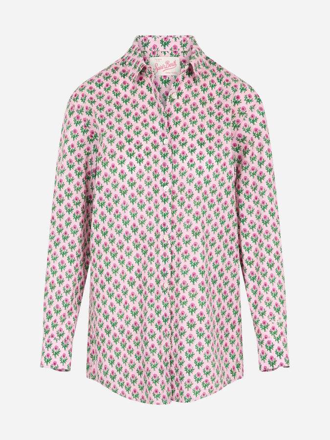 Mc2 Saint Barth Camicia da donna over Brigitte in cotone con stampa fiori Offerta