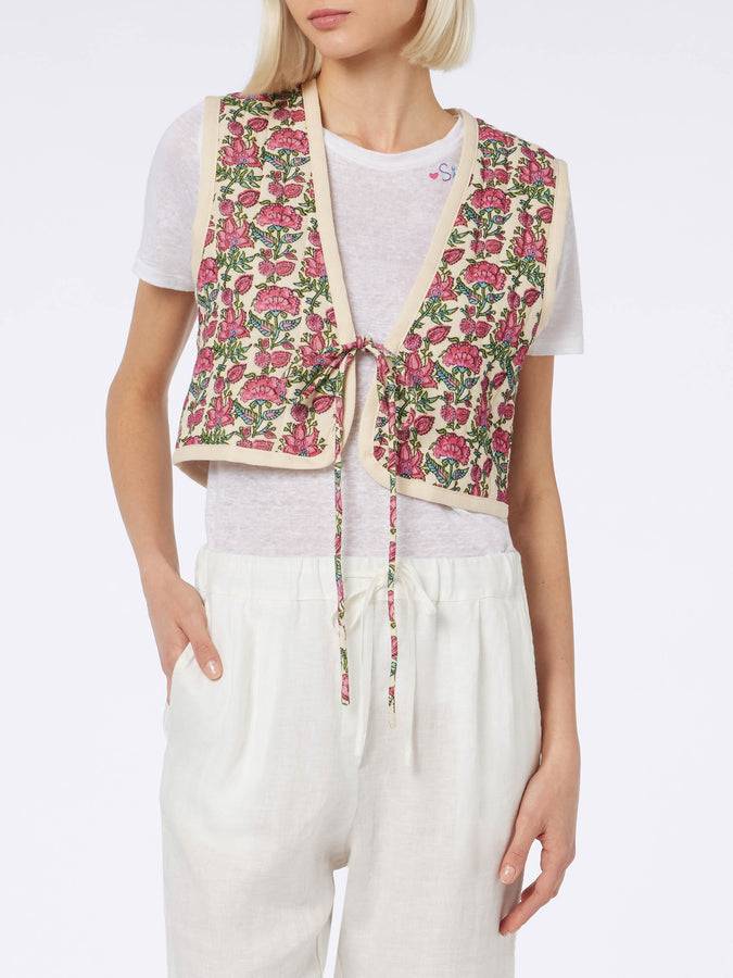 Mc2 Saint Barth Gilet imbottito da donna ricamato Economico
