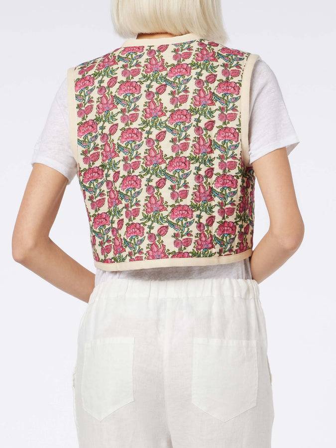 Mc2 Saint Barth Gilet imbottito da donna ricamato Economico