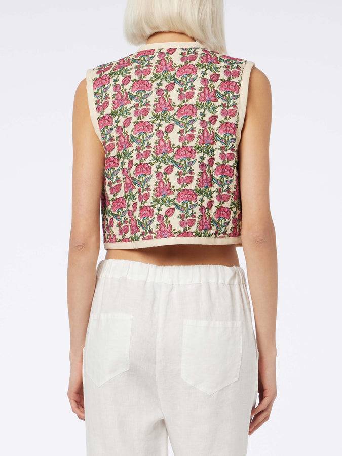 Mc2 Saint Barth Gilet imbottito da donna ricamato Economico