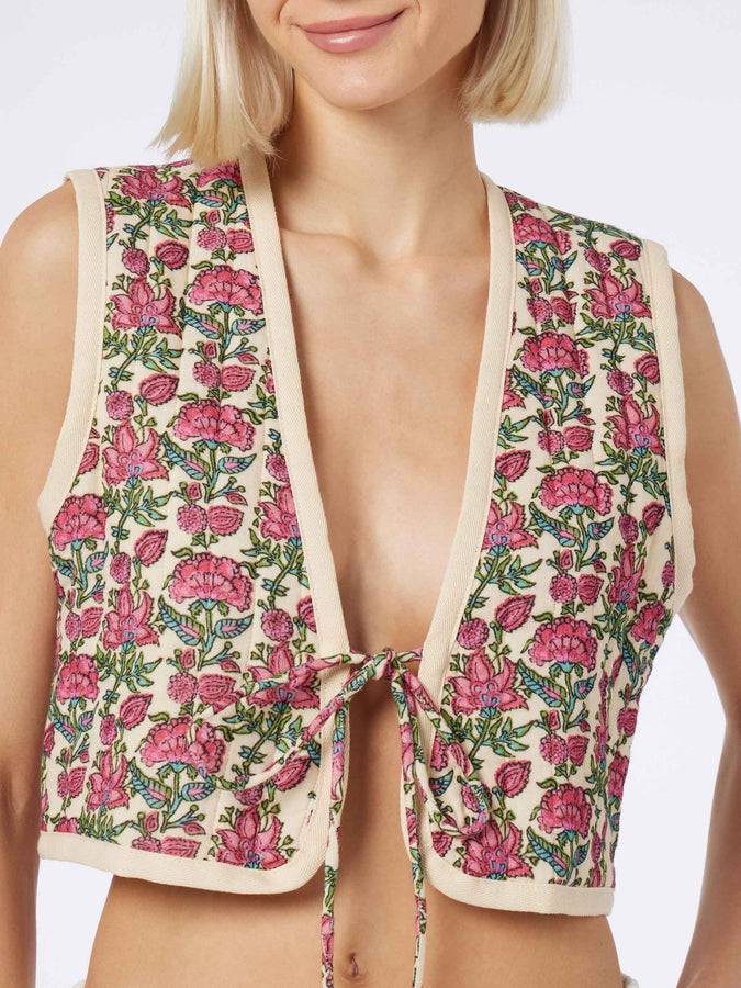 Mc2 Saint Barth Gilet imbottito da donna ricamato Economico