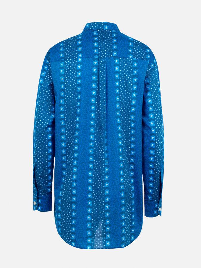 Mc2 Saint Barth Camicia da donna Brigitte in cotone con stampa fiori indaco I Più Venduti