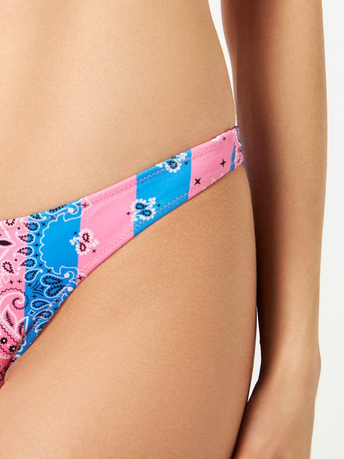 Mc2 Saint Barth Bikini da donna a bralette con stampa bandana a righe In Saldo
