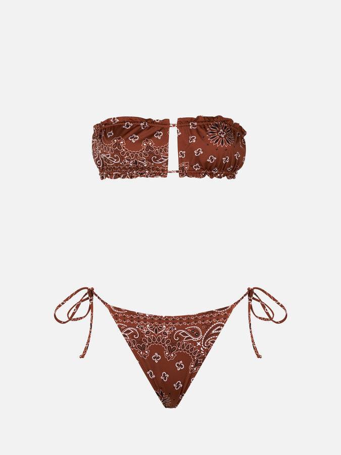 Mc2 Saint Barth Bikini da donna a fascia con stampa bandana In Linea