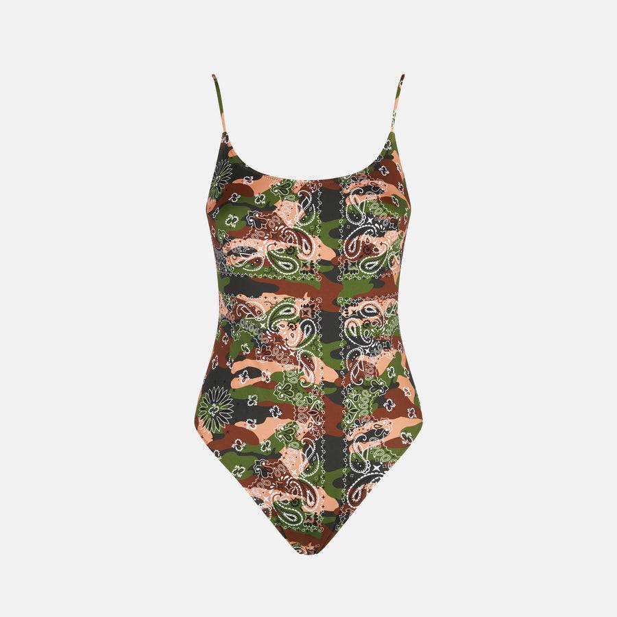 Mc2 Saint Barth Costume intero con stampa bandana mimetica Negozi Online