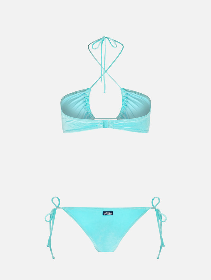 Mc2 Saint Barth Bikini da donna a fascia in ciniglia verde acqua Fino Al -60%