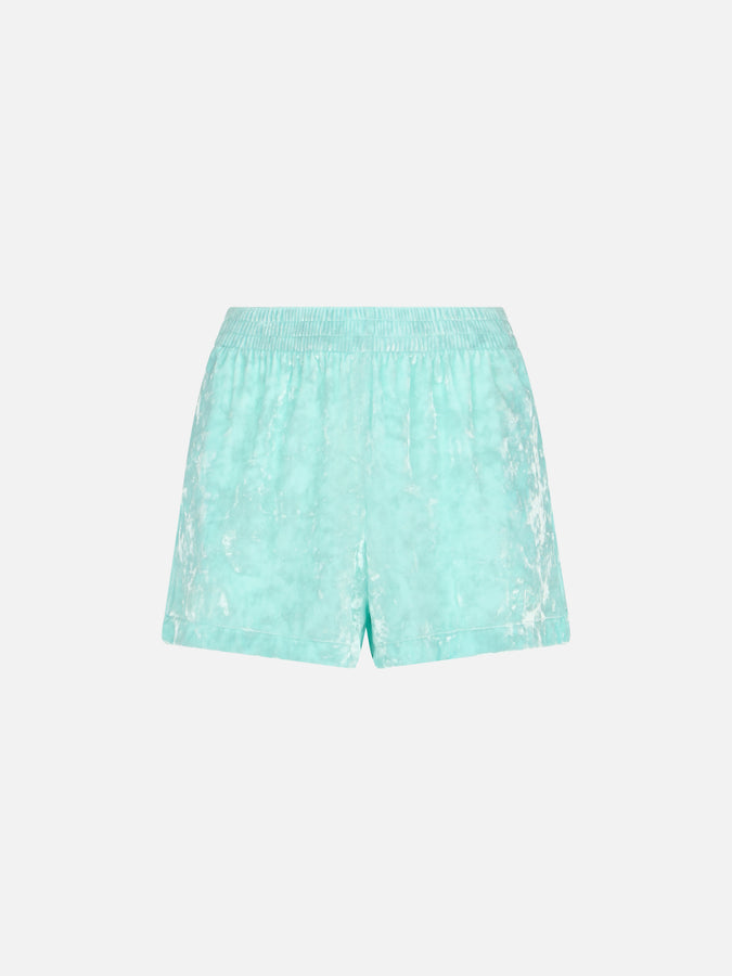 Mc2 Saint Barth Woman water green chenille pull up shorts Cate Sottocosto