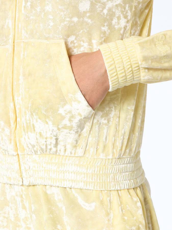 Mc2 Saint Barth Woman pale yellow chenille zipped hoodie Jasmine Convenienza