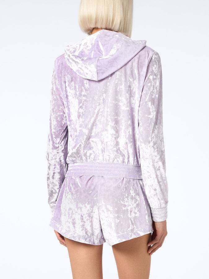 Mc2 Saint Barth Woman lilac chenille zipped hoodie Jasmine Presa