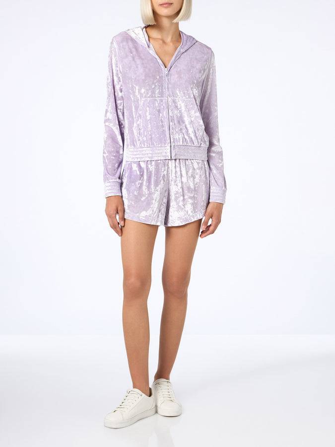 Mc2 Saint Barth Woman lilac chenille zipped hoodie Jasmine Presa