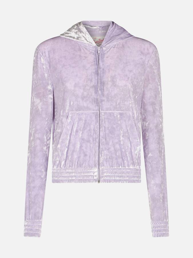 Mc2 Saint Barth Woman lilac chenille zipped hoodie Jasmine Presa