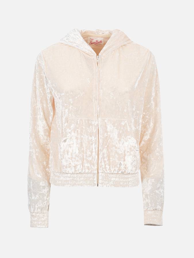 Mc2 Saint Barth Felpa con zip da donna in ciniglia Jasmine Offerta