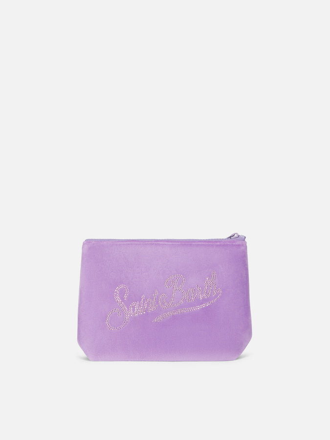 Mc2 Saint Barth Pochette Aline in ciniglia lilla con strass Online