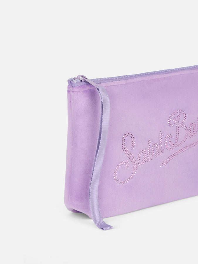 Mc2 Saint Barth Pochette Aline in ciniglia lilla con strass Online