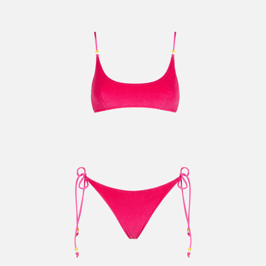 Mc2 Saint Barth Bikini da donna a bralette in spugna fucsia Vendita Economica