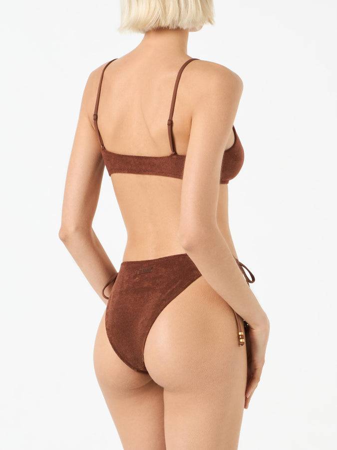 Mc2 Saint Barth Bikini da donna a bralette in spugna marrone Saldi Di Fabbrica