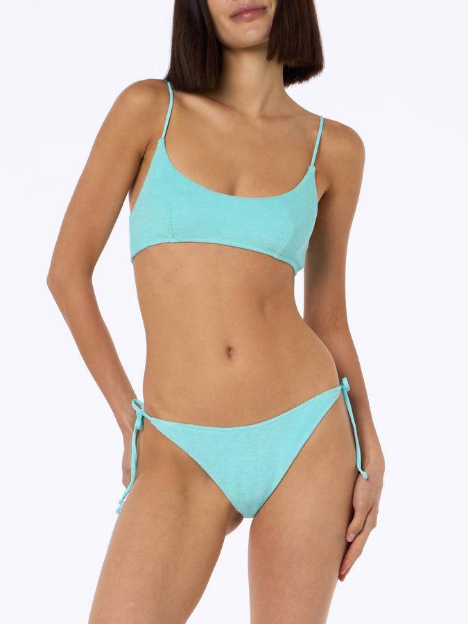 Mc2 Saint Barth Bikini donna a bralette verde in spugna Judy Virgo Nuovo