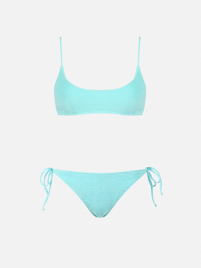 Mc2 Saint Barth Bikini donna a bralette verde in spugna Judy Virgo Nuovo