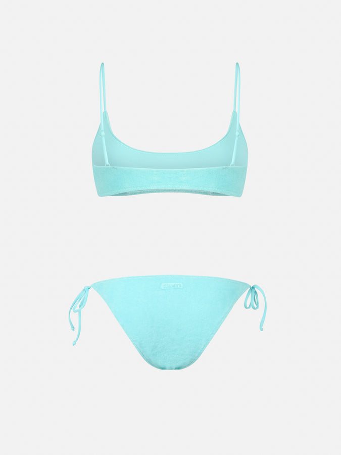 Mc2 Saint Barth Bikini donna a bralette verde in spugna Judy Virgo Nuovo