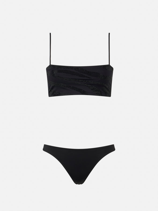 Mc2 Saint Barth Bikini donna a fascia zebrato Athena Naomi con strass Vendita