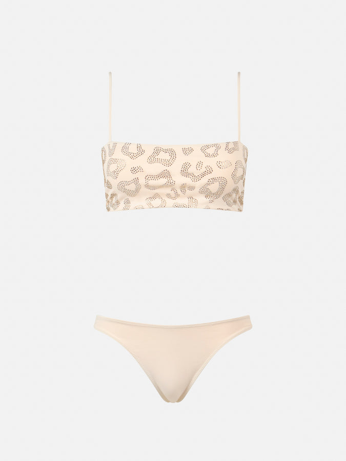 Mc2 Saint Barth Bikini donna a fascia animalier Athena Naomi con strass Promozione