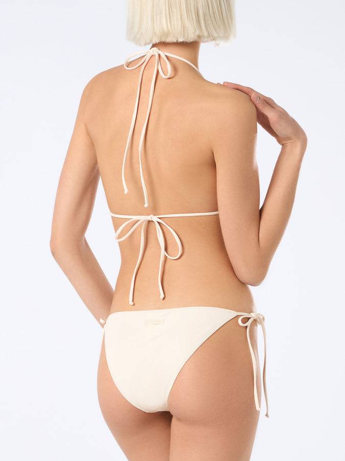 Mc2 Saint Barth Bikini da donna a triangolo beige con strass Qualità Garantita