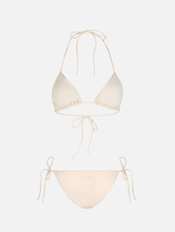 Mc2 Saint Barth Bikini da donna a triangolo beige con strass Qualità Garantita