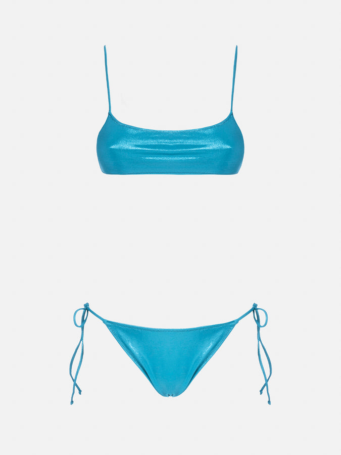 Mc2 Saint Barth Bikini da donna a bralette lamina verde acqua Sadie Marielle Consegna Veloce