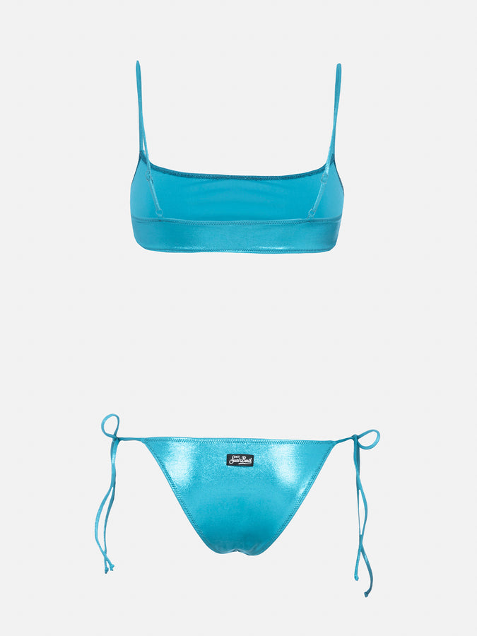 Mc2 Saint Barth Bikini da donna a bralette lamina verde acqua Sadie Marielle Consegna Veloce