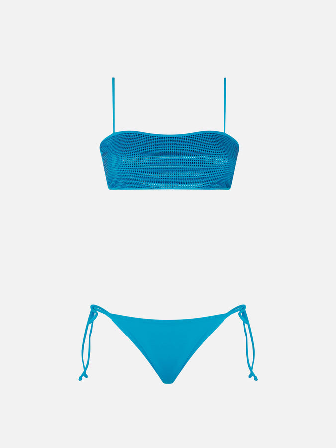 Mc2 Saint Barth Bikini da donna fascia turchese con strass Promozione Limitata