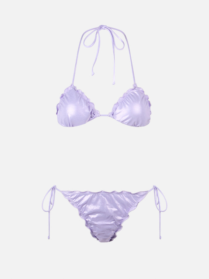Mc2 Saint Barth Woman lamina lilac classic triangle bikini Sagittarius Miami Fino Al -60%