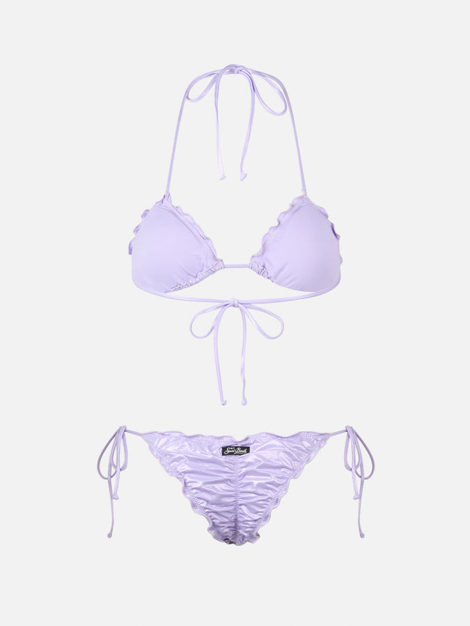 Mc2 Saint Barth Woman lamina lilac classic triangle bikini Sagittarius Miami Fino Al -60%