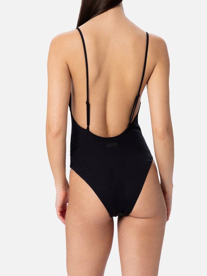 Mc2 Saint Barth Costume intero da donna nero Cecille con strass Shopping Online