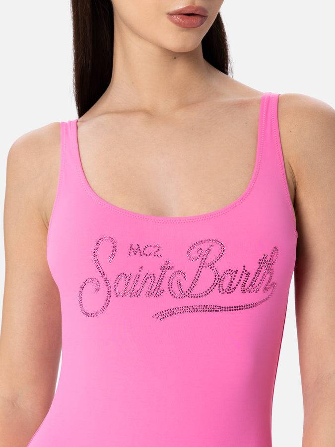 Mc2 Saint Barth Costume intero da donna Lora con schiena scoperta e strass Prezzo Ridotto