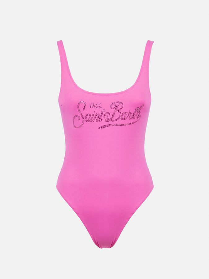 Mc2 Saint Barth Costume intero da donna Lora con schiena scoperta e strass Prezzo Ridotto