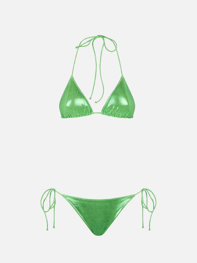 Mc2 Saint Barth Bikini da donna a triangolo verde lamina Sconto