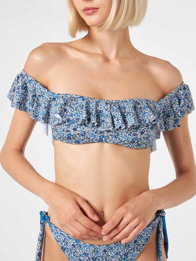 Mc2 Saint Barth Bikini spalle scoperte con stampa floreale | EDIZIONE SPECIALE LIBERTY Vendita Economica