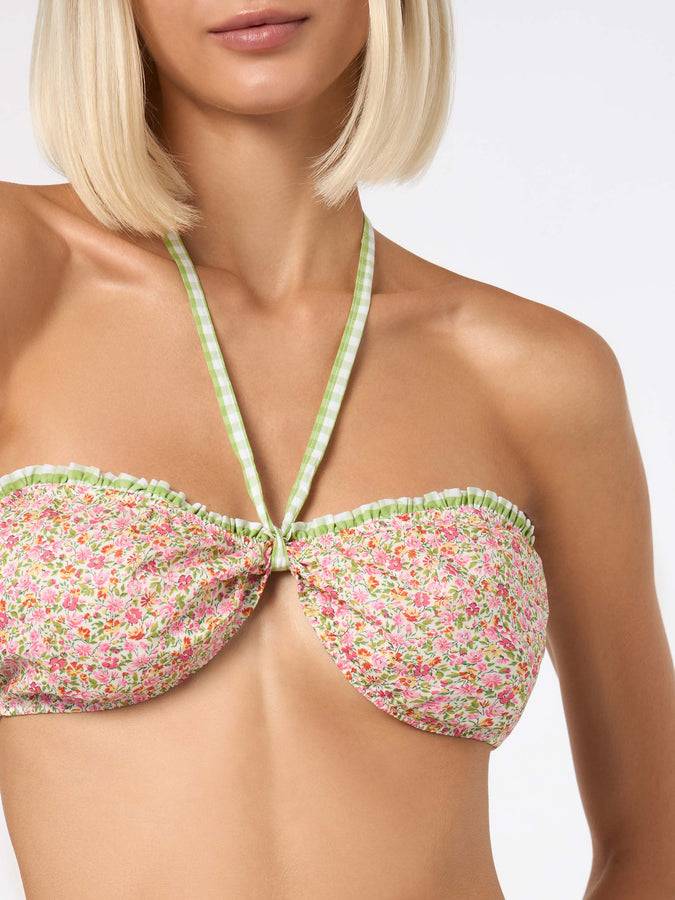 Mc2 Saint Barth Bikini da donna a triangolo con stampa Liberty | Realizzato con tessuto Liberty Saldi Di Fabbrica