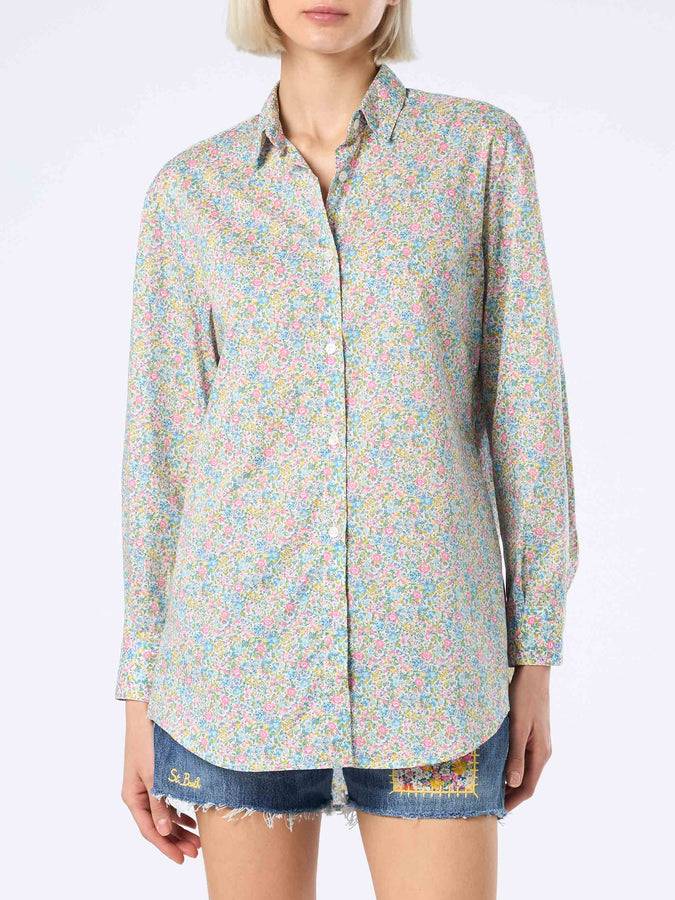 Mc2 Saint Barth Camicia over da donna in cotone con stampa Emma & Georgina Brigitte | REALIZZATO CON TESSUTO LIBERTY Vendite Flash