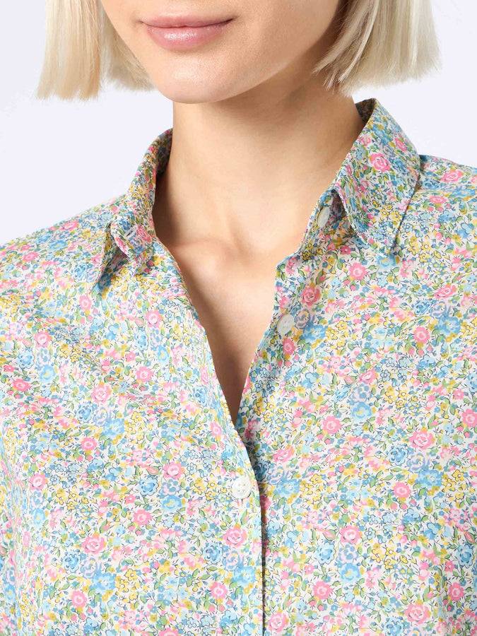 Mc2 Saint Barth Camicia over da donna in cotone con stampa Emma & Georgina Brigitte | REALIZZATO CON TESSUTO LIBERTY Vendite Flash