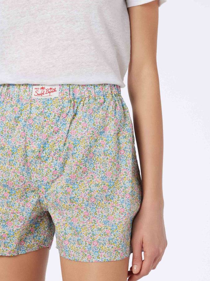 Mc2 Saint Barth Pantaloncini da donna Boxy in cotone stampa Emma & Georgina | REALIZZATO CON TESSUTO LIBERTY Negozio