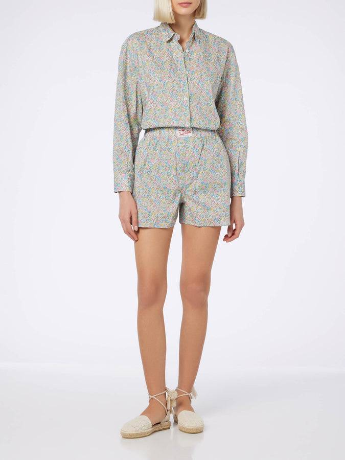 Mc2 Saint Barth Pantaloncini da donna Boxy in cotone stampa Emma & Georgina | REALIZZATO CON TESSUTO LIBERTY Negozio