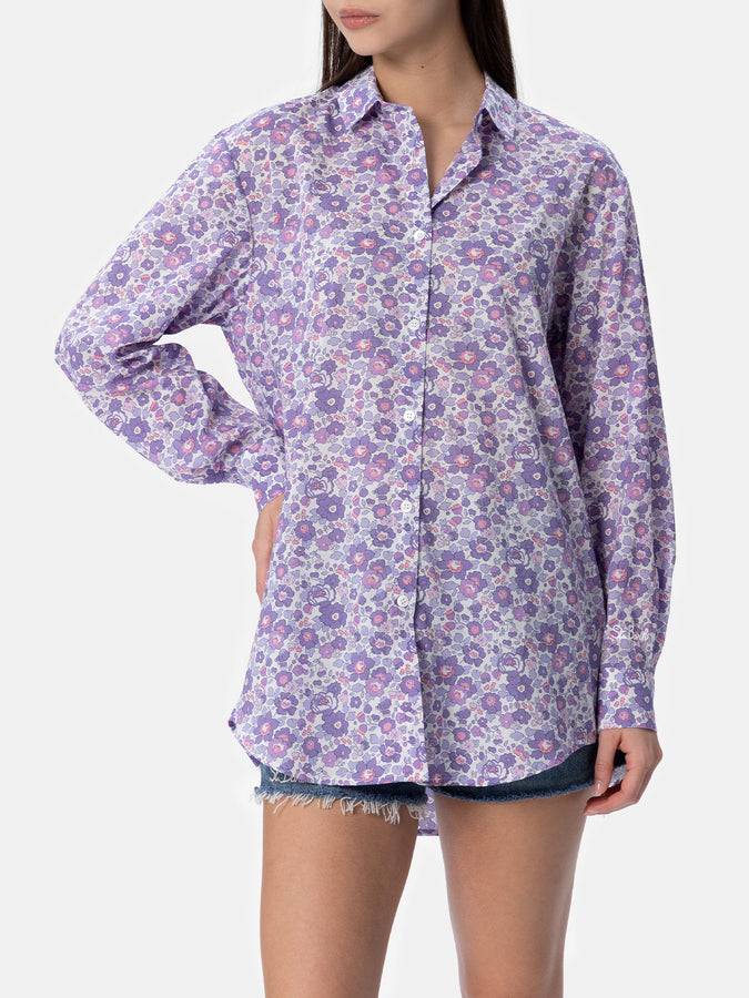 Mc2 Saint Barth Camicia over da donna in cotone stampa Betsy Brigitte | REALIZZATA CON TESSUTO LIBERTY In Saldo