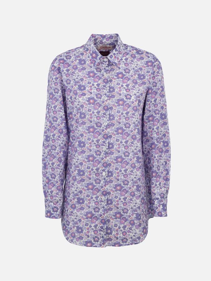 Mc2 Saint Barth Camicia over da donna in cotone stampa Betsy Brigitte | REALIZZATA CON TESSUTO LIBERTY In Saldo