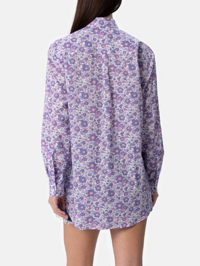 Mc2 Saint Barth Camicia over da donna in cotone stampa Betsy Brigitte | REALIZZATA CON TESSUTO LIBERTY In Saldo