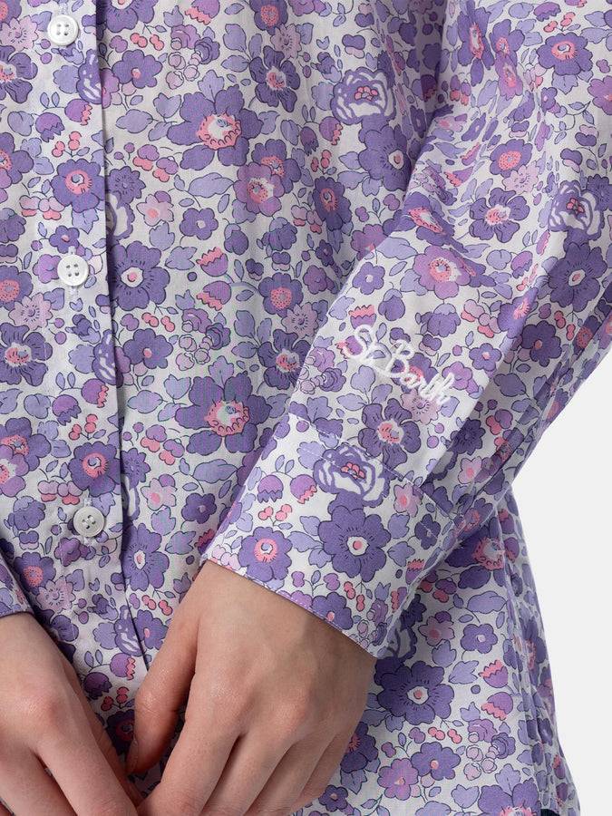 Mc2 Saint Barth Camicia over da donna in cotone stampa Betsy Brigitte | REALIZZATA CON TESSUTO LIBERTY In Saldo