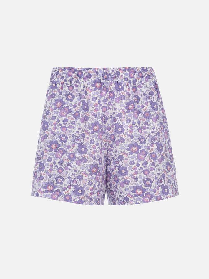 Mc2 Saint Barth Pantaloncini pull up da donna Betsy in cotone Meave | REALIZZATO CON TESSUTO LIBERTY Nuova