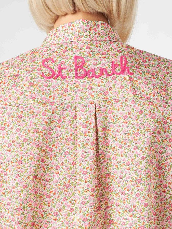 Mc2 Saint Barth Camicia Brigitte in cotone con stampa fiori Liberty | EDIZIONE SPECIALE LIBERTY 2025