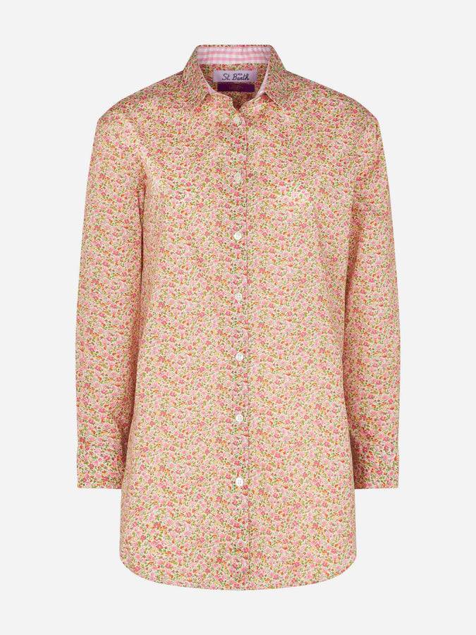 Mc2 Saint Barth Camicia Brigitte in cotone con stampa fiori Liberty | EDIZIONE SPECIALE LIBERTY 2025